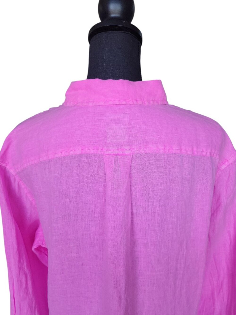 GAP Bright Pink Relaxed Linen Button Front Shirt Women's Size S - Picture 5 of 10